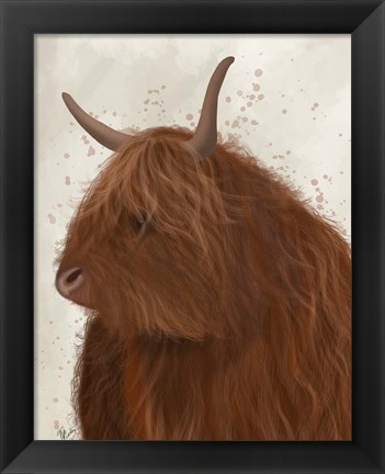 Framed Highland Cow 4, Portrait Print