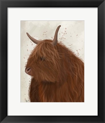 Framed Highland Cow 4, Portrait Print