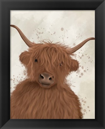 Framed Highland Cow 8, Portrait Print