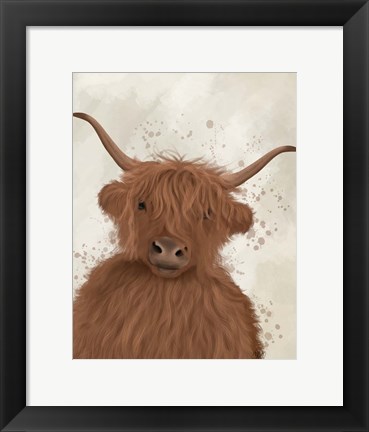 Framed Highland Cow 8, Portrait Print