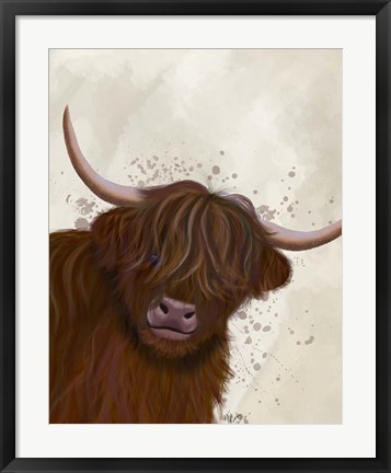 Framed Highland Cow 5, Portrait Print