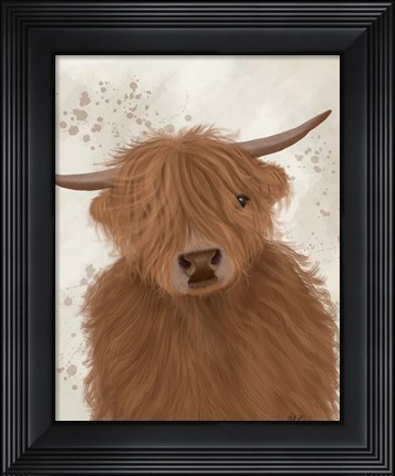 Framed Highland Cow 10, Portrait Print