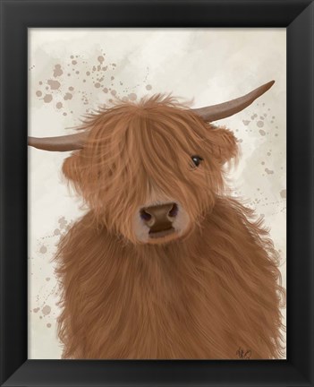 Framed Highland Cow 10, Portrait Print