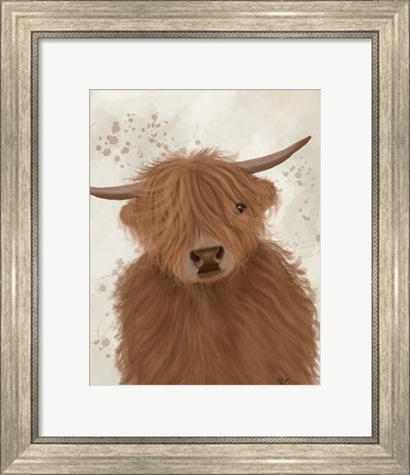 Framed Highland Cow 10, Portrait Print
