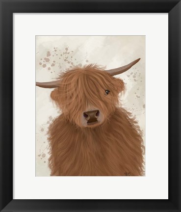 Framed Highland Cow 10, Portrait Print