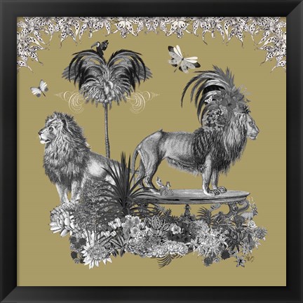 Framed Livoris Feritas Lion Design, Square Print