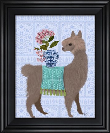 Framed Llama Chinoiserie 1 Print
