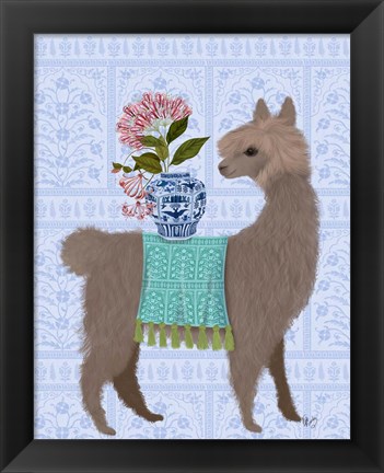 Framed Llama Chinoiserie 1 Print