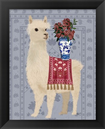 Framed Llama Chinoiserie 2 Print