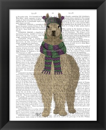 Framed Llama with Purple Scarf, Full Book Print Print