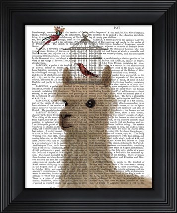 Framed Llama and Birdcage Book Print Print