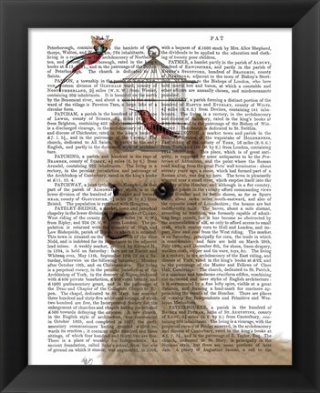Framed Llama and Birdcage Book Print Print