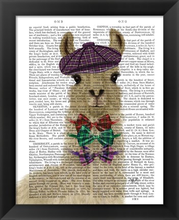 Framed Llama Dapper Book Print Print