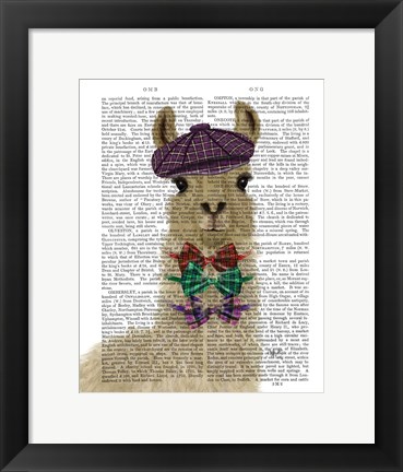 Framed Llama Dapper Book Print Print