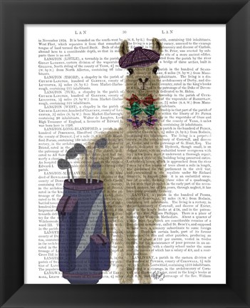 Framed Llama Golfing Book Print Print
