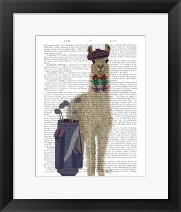 Framed Llama Golfing Book Print Print