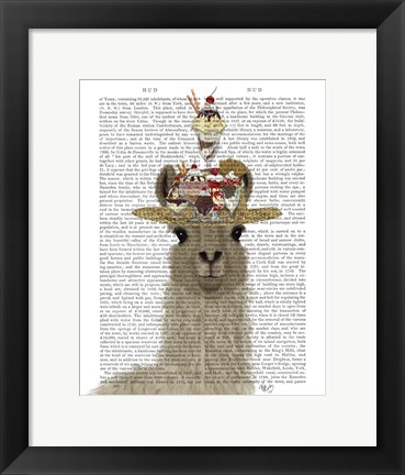 Framed Llama Ice Cream Hat Book Print Print