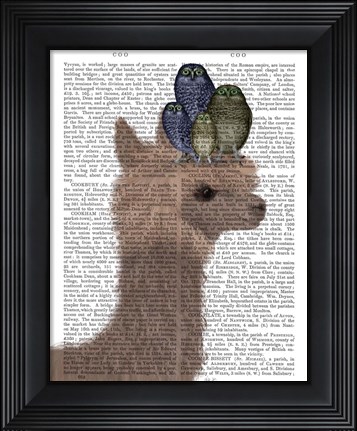 Framed Llama Owls, Portrait Book Print Print