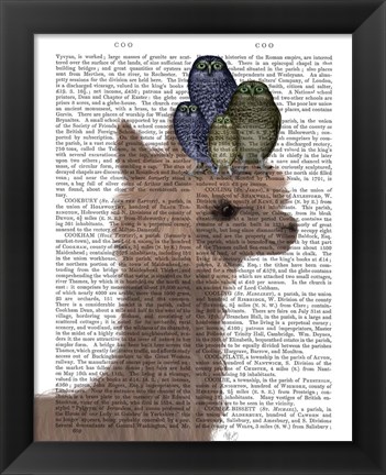 Framed Llama Owls, Portrait Book Print Print