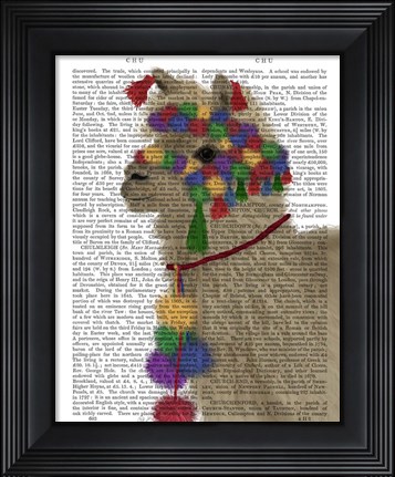 Framed Llama Traditional 2, Portrait Book Print Print