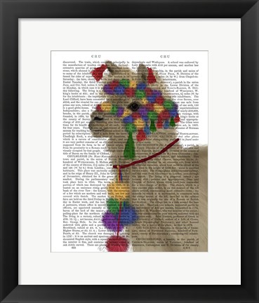 Framed Llama Traditional 2, Portrait Book Print Print