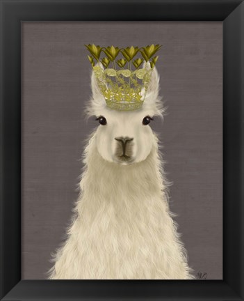 Framed Llama Queen Print