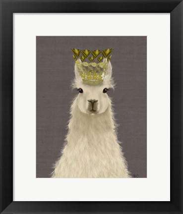 Framed Llama Queen Print