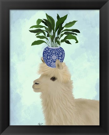 Framed Llama Aspidistra Print