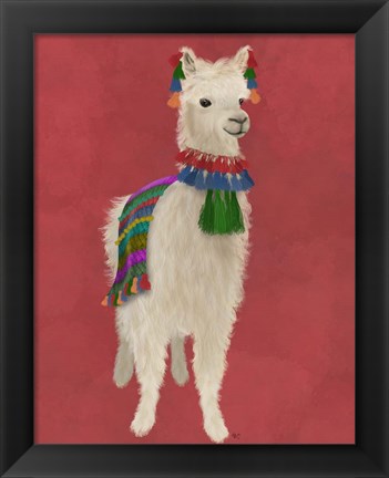 Framed Llama Traditional 1, Full Print