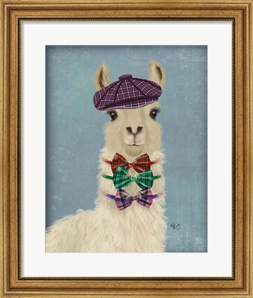 Framed Llama Dapper Print