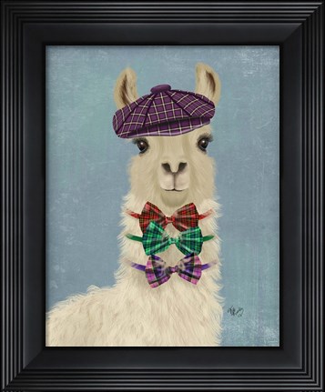 Framed Llama Dapper Print