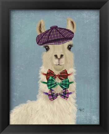 Framed Llama Dapper Print