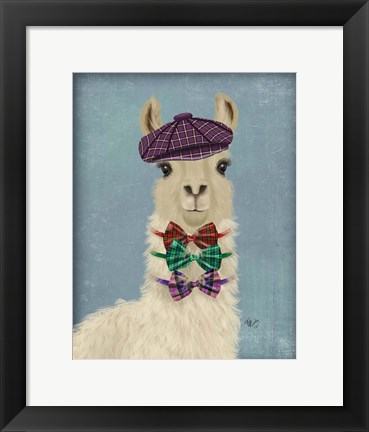 Framed Llama Dapper Print