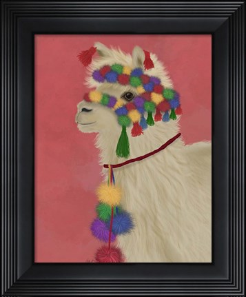 Framed Llama Traditional 2, Portrait Print