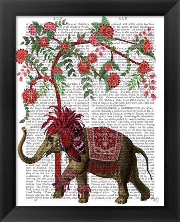 Framed Niraj Elephant, Red Tree Print