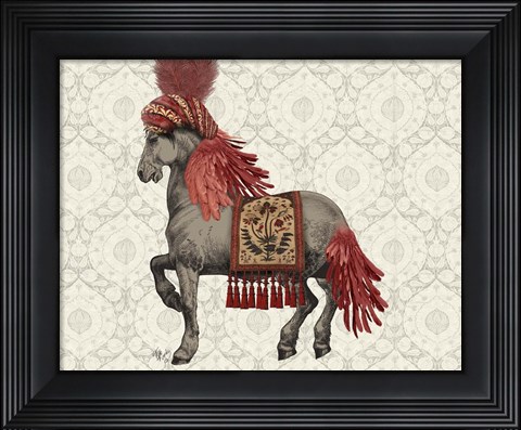 Framed Niraj Horse, Red Print