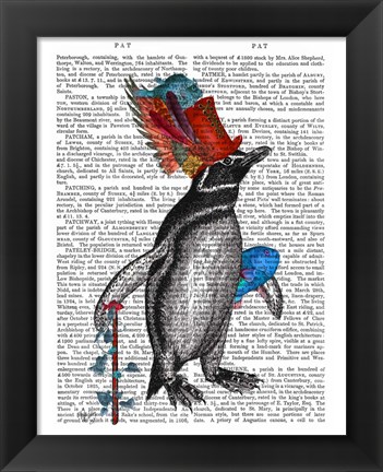 Framed Penguin and Fish Hat Book Print Print