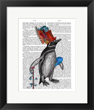 Framed Penguin and Fish Hat Book Print Print