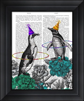 Framed Party Penguins Book Print Print