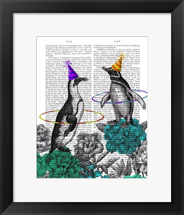 Framed Party Penguins Book Print Print