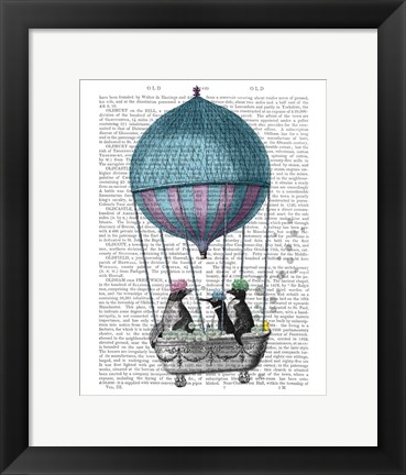 Framed Penguins in Balloon Bath Book Print Print