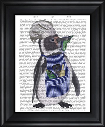Framed Penguin Chef Book Print Print