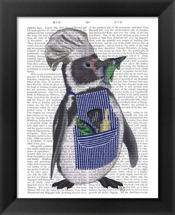 Framed Penguin Chef Book Print Print