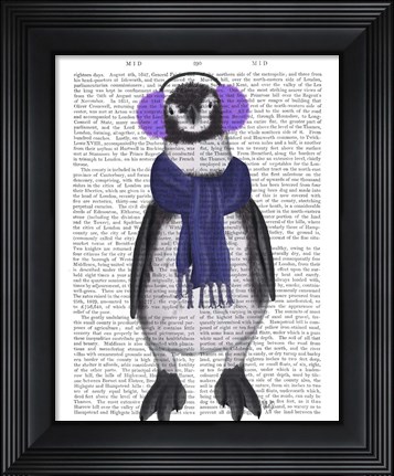 Framed Penguin Ear Muffs Book Print Print
