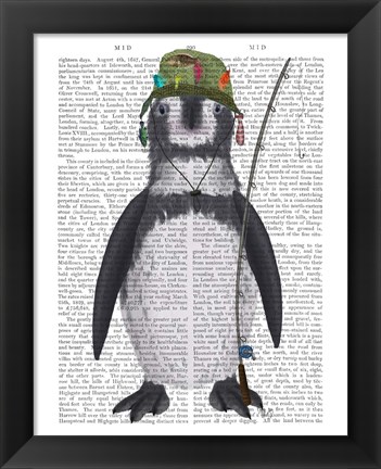 Framed Penguin Fishing Book Print Print