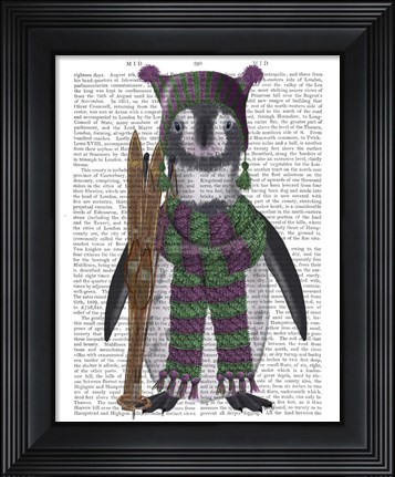 Framed Penguin Skis Book Print Print