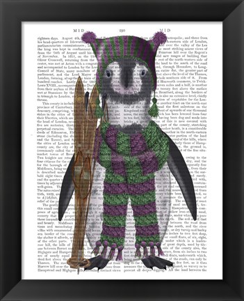 Framed Penguin Skis Book Print Print