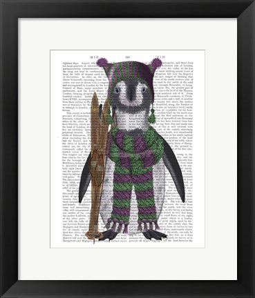 Framed Penguin Skis Book Print Print