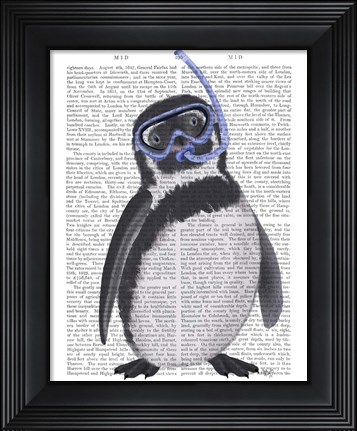 Framed Penguin Snorkel Book Print Print