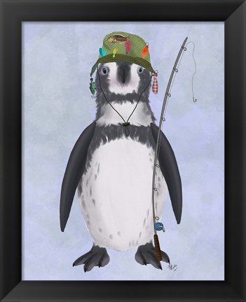 Framed Penguin Fishing Print